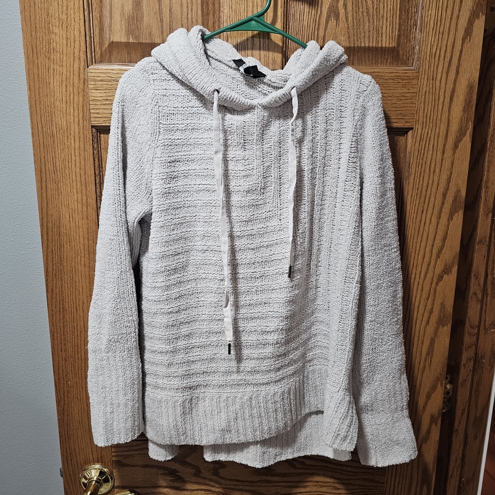 Cozy Gray Knit Hoodie
